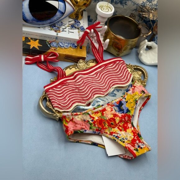 🆕 ZIMMERMANN KIDS 🧿 NWT Alight Crochet Wave Bikini, Red Floral - Sz 10 Y - Picture 5 of 13